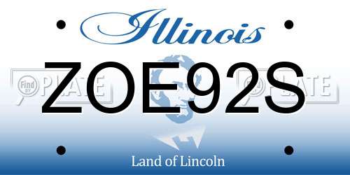 ZOE92S Illinois License Plate
