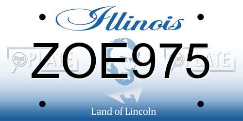 ZOE975 Illinois License Plate