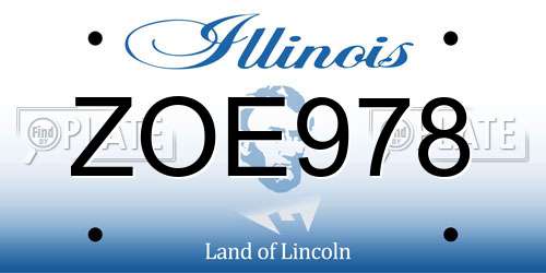 ZOE978 Illinois License Plate