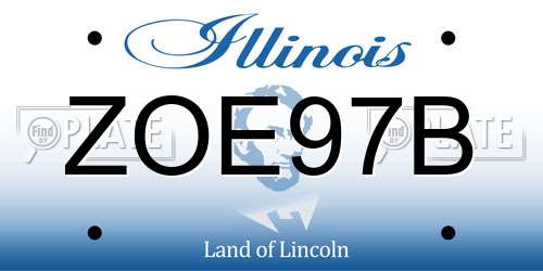 ZOE97B Illinois License Plate