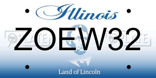 ZOEW32 Illinois License Plate