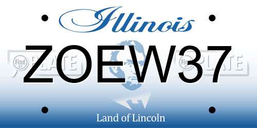 ZOEW37 Illinois License Plate