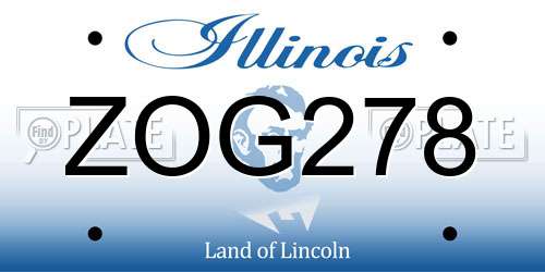 ZOG278 Illinois License Plate
