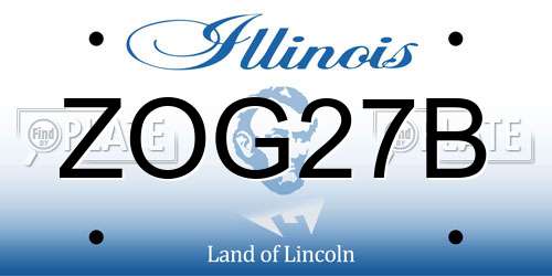 ZOG27B Illinois License Plate