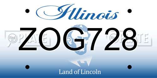 ZOG728 Illinois License Plate