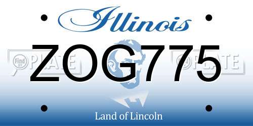 ZOG775 Illinois License Plate
