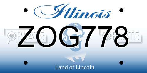 ZOG778 Illinois License Plate