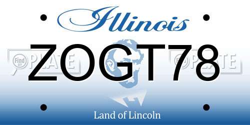 ZOGT78 Illinois License Plate