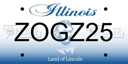 ZOGZ25 Illinois License Plate
