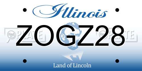 ZOGZ28 Illinois License Plate