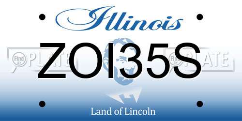ZOI35S Illinois License Plate
