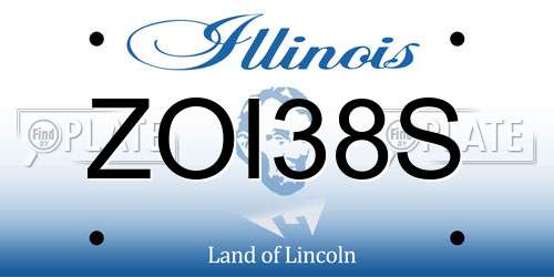 ZOI38S Illinois License Plate