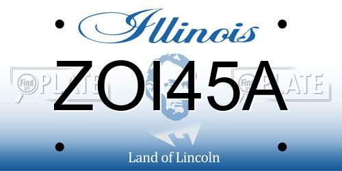 ZOI45A Illinois License Plate