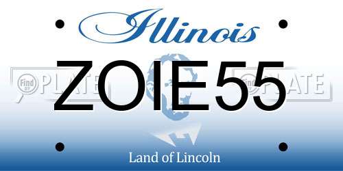 ZOIE55 Illinois License Plate