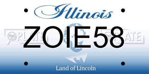 ZOIE58 Illinois License Plate