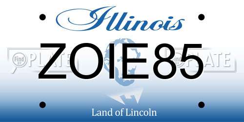ZOIE85 Illinois License Plate