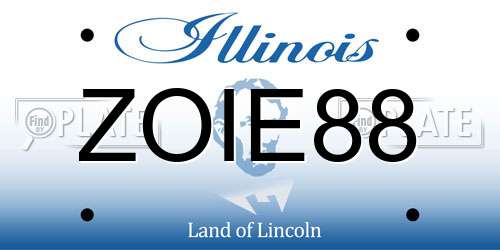 ZOIE88 Illinois License Plate
