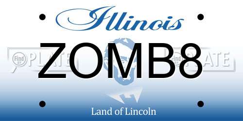 ZOMB8 Illinois License Plate