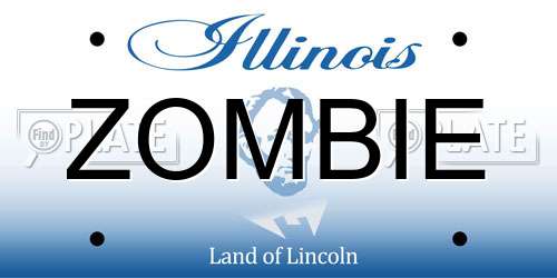 ZOMBIE Illinois License Plate