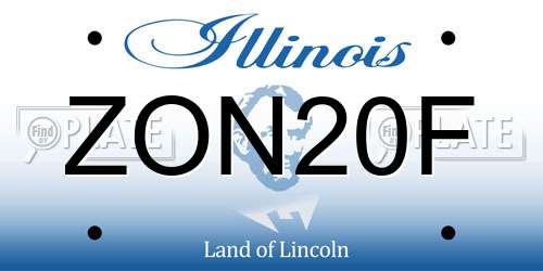 ZON20F Illinois License Plate