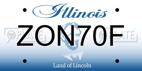ZON70F Illinois License Plate