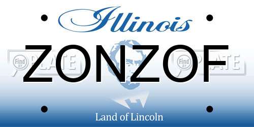 ZONZOF Illinois License Plate
