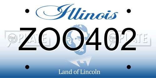 ZOO402 Illinois License Plate