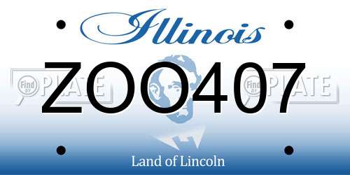 ZOO407 Illinois License Plate