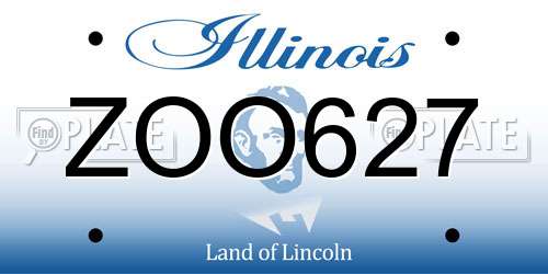 ZOO627 Illinois License Plate