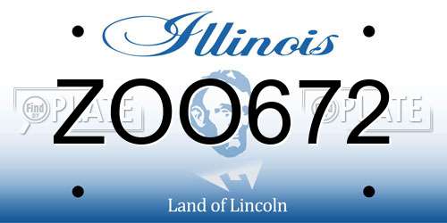 ZOO672 Illinois License Plate