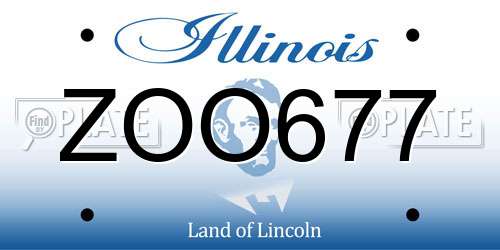 ZOO677 Illinois License Plate