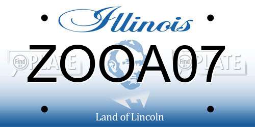 ZOOA07 Illinois License Plate