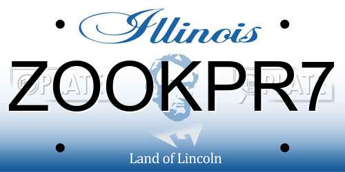 ZOOKPR7 Illinois License Plate