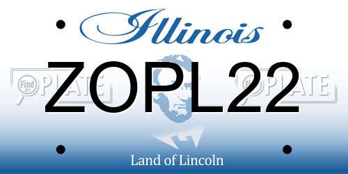 ZOPL22 Illinois License Plate