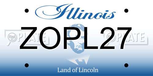 ZOPL27 Illinois License Plate
