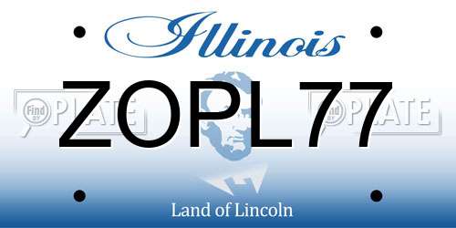 ZOPL77 Illinois License Plate
