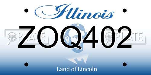 ZOQ402 Illinois License Plate