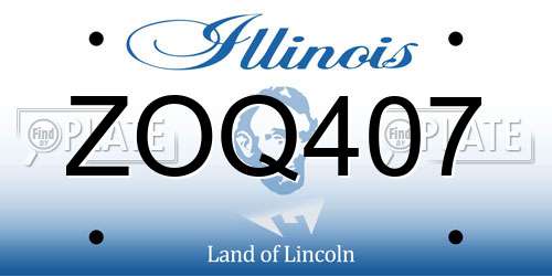 ZOQ407 Illinois License Plate