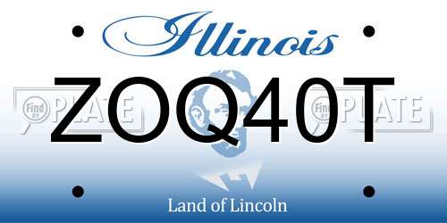 ZOQ40T Illinois License Plate
