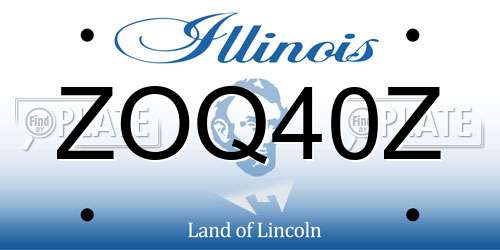 ZOQ40Z Illinois License Plate
