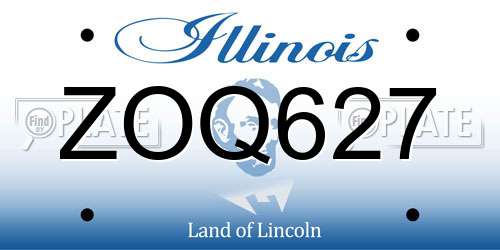 ZOQ627 Illinois License Plate