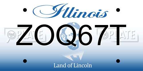ZOQ67T Illinois License Plate