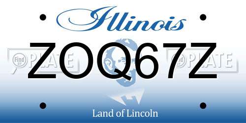 ZOQ67Z Illinois License Plate