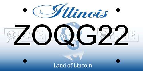ZOQG22 Illinois License Plate