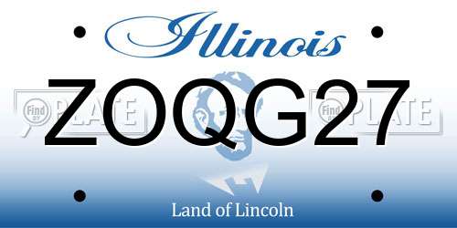 ZOQG27 Illinois License Plate
