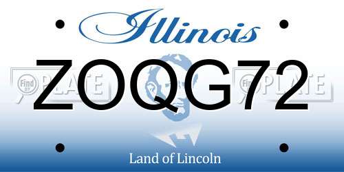 ZOQG72 Illinois License Plate