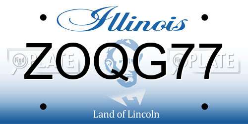 ZOQG77 Illinois License Plate