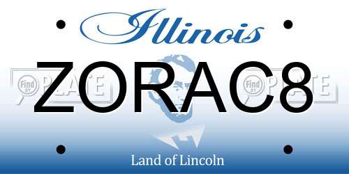 ZORAC8 Illinois License Plate