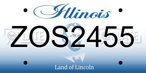 ZOS2455 Illinois License Plate