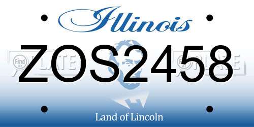ZOS2458 Illinois License Plate